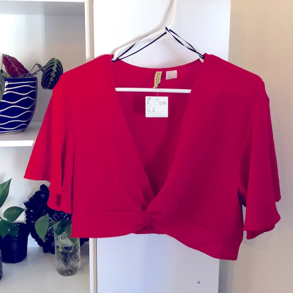 H&M divided crop blouse size 10 brand new w/ tags